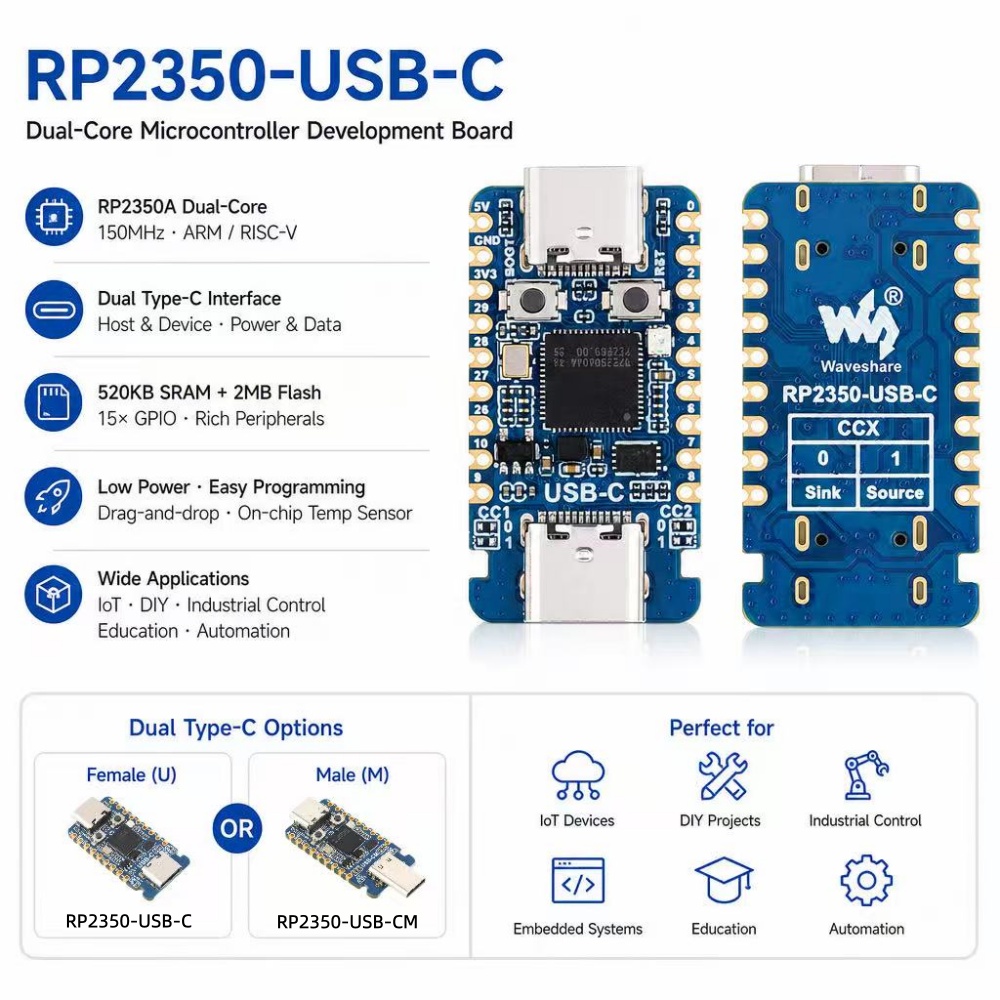 RP2350-USB-C Mini Development  - огляд і ціна Banana Pi Bpi-M5