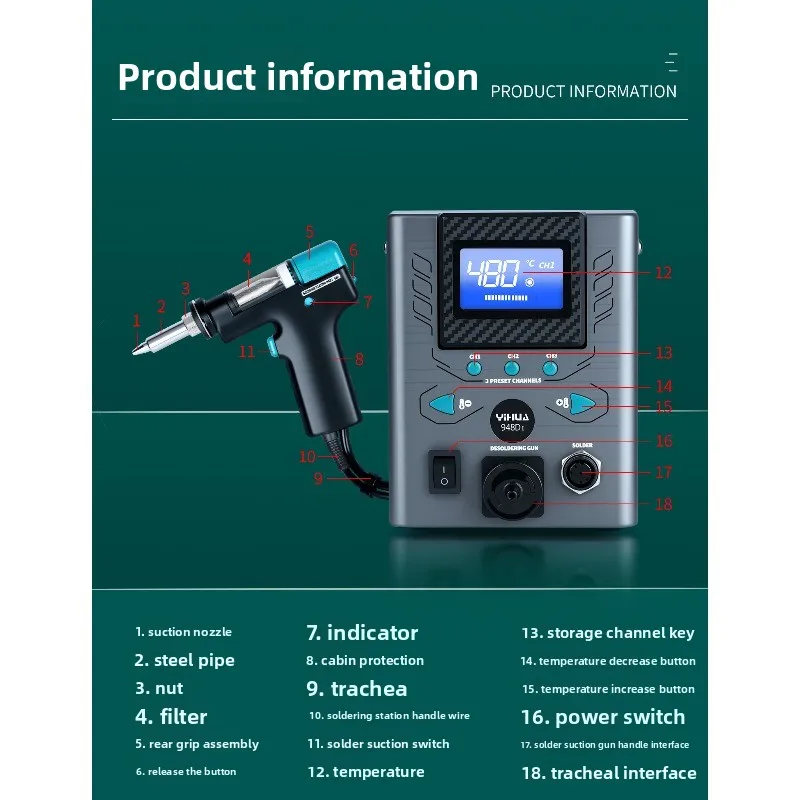 High Power Electric Tin Suctio - огляд і ціна Desoldering Gun Vacuum Electric